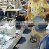 Double needle automatic back pocket folding hemming sewing machine for jean