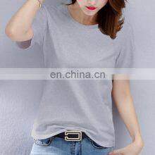 Manufacturer Wholesale Cotton Solid Color T-shirt Short-sleeved Loose Top Casual Sports Women's Clothing thumbnail-4