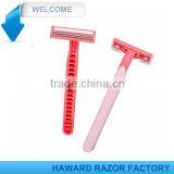 D227LW Hanging Card Two Blade Rubber Handle Women Razor