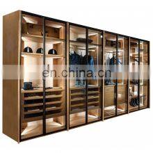 Modern Glass Door Wooden Wardrobe Cloghtes Storage Cabinet Design thumbnail-1