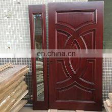 Mahogany Solid Wood Front Door Solid Wood Entry Door With Glass and 2 Sidelights Best Exterior Doors thumbnail-3