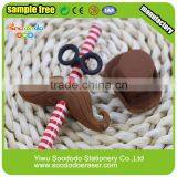 Cute Mustache &cap Shape Eraser Pencil Topper With Erasers thumbnail-2