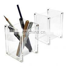 Clear Acrylic Pen Pencil Holder With Photo Frame Makeup Brush Holder
