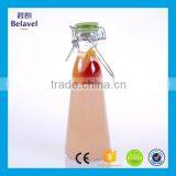 500ml Airtight Glass Milk Bottle Empty Clear Glass Beverage Bottle With Swing Top thumbnail-3