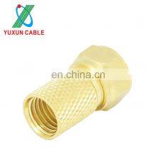 YUXUN F Connector Gold Plated Twist On RG6 RG59
