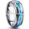 8mm Men Black Stainless Steel Ring Carbide & Abalone Shell Inlay Ring Wedding Band Fashion Men Accessories thumbnail-5