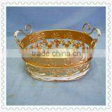 Golden Decorative Antique Storage Iron Metal Basket thumbnail-1