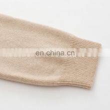 Wholesale 100% Pure Cashmere Pullover Knit Sweater British Style Casual Winter Fashion With Turn-Down Collar and Front Logo thumbnail-5