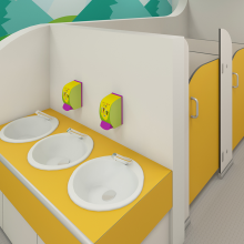 Water Resistant Children Nursery Bathroom Toilet Cubicle Partition thumbnail-4