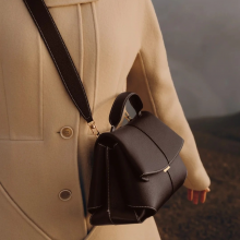 French Smile Fold-wrap Genuine Leather Women's Bag Niche Fashion Handbag Crescent Shoulder Messenger Bag thumbnail-3