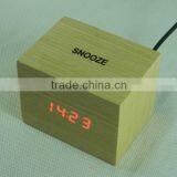 LED Digital Wooden Table Snooze Clock With Touch Function for Snooze thumbnail-3