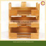 Stackable Three Layers Bamboo Office File Rack thumbnail-5