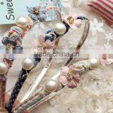 Lovely Flower and Pearls Adult Headband Hair Bands for Women thumbnail-2