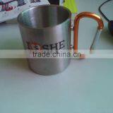 classical double wall stainless steel coffe mug with handle zh-456