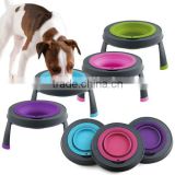 Rosh silicone collapsible dog bowl with stand and clip