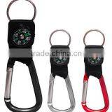 TC-456 Mini Aluminum Pear Shape Camping Carabiner With Keychain And Compass