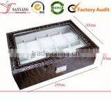 High Quality 10 Packs Clear Window Leather Display Watch Box thumbnail-1