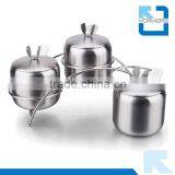 3 Pieces of Stainless Steel Spice Jar Set & Cruet Set