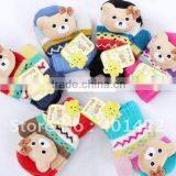 warm Knitted bear cartoon winter children's gloves colorful JPgloves031