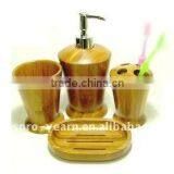 4pcs Bamboo Bathroom Sanitary Accessories Ware thumbnail-1
