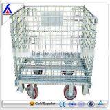Warehouse Mobile Storage Cage With Coaster Mesh Box Wire Cage Factory Supplier