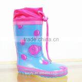 New Products 2015 Rainbow Kids Rubber Rain Boots With Collar thumbnail-3