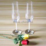 High quality love gifts unique cheap toasting wine glasses set metal stem champagne flutes/couples wedding drinking glasses cup