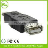 USB 2.0 Type A Female To 5Pin Mini B Male Converter Coupler Plug Adapter