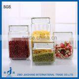 Square Airtight Transparent Glass Jars With Direct Glass Lids thumbnail-1
