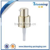 Golden metal spray pump cream pump 20/410