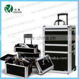 Black Aluminum Trolley Make up Cases Cosmetic Train Case thumbnail-1