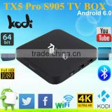 Wholesale kodi 16.1 2G/16G 4k 1 x IR Remote control KODI S905x TX5 PRO smart tv box.