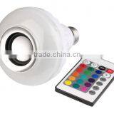 2016 New Wireless Bluetooth Intelligent E27 Light Bulb Colorful LED Lamp Bluetooth 3.0 Speaker for Home Stage Hot Sale thumbnail-1