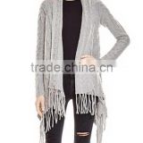 Knitted Sweater OEM Service New Design Pattern With Fringe Cardigan