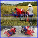 Tire type paddy mini combine harvester