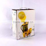 Custom Printed Cardboard Paper Box for Bottle With Plastic Handle
