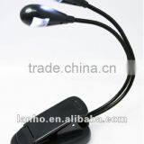 Clip on 2 Dual Arms 2 LED Flexible Book Music Stand Light Lamp Black