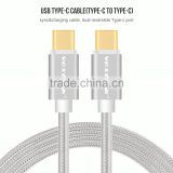 Voxlink 1m TYPE-C male to male mobile phone data cable charging cable nylon braided metal wire silver