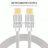 Voxlink 1m TYPE-C Male to Male Mobile Phone Data Cable Charging Cable Nylon Braided Metal Wire Silver thumbnail-1