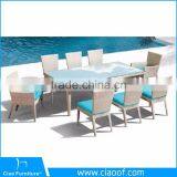 Synthetic Outdoor Furniture Elegant Rattan Patio Wicker Dining Table and Chair ( FT002+FC006) thumbnail-1