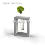 Wholesale Cheap Natural Concrete Cement Tall Decoration Crystal Glass Flower Vase thumbnail-4
