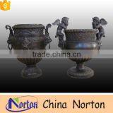 antique metal cast lion head bronze flower pot NTBF-FL118S