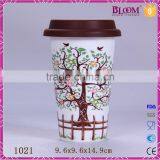 320ml Ceramic Coffee Travel Mug With Silicone Lid thumbnail-1