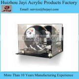 Clear Lucite Football Helmet Display Case With Black Acrylic Base thumbnail-1