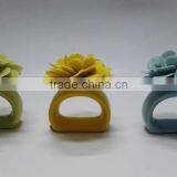 Ceramic Flower Porcelain Flower Napkin Rings for Tableware thumbnail-2