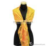 Striped Silk Scarf, Multi-color, 100% Handicraft in Vietnam thumbnail-3