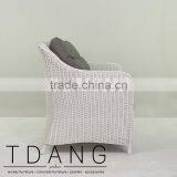 Flourish Hand-made Wicker Sofa - Contemporary White Rattan Furniture Garden Bench. thumbnail-3