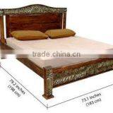 New Traditional Carved Wooden Queen Size Bed thumbnail-2