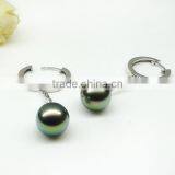 Trendy AAA 14-15mm Peacock Green Tahiti Pearl Earring Jewelry thumbnail-2