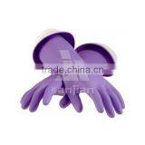Latex glove flock lined household cleaning cleansing clean rubber